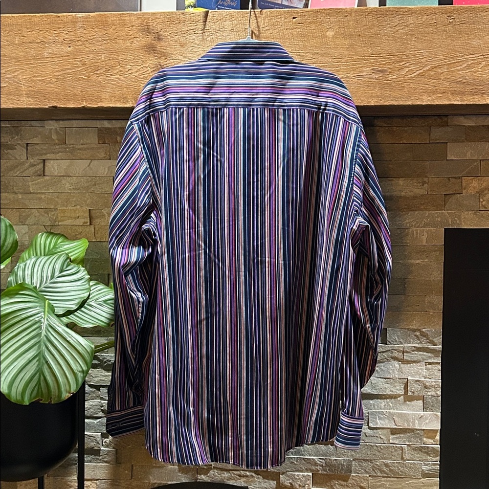 Bugatchi Uomo Striped Button Down Collared Shirt … - image 2